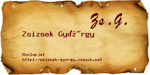 Zsizsek György névjegykártya